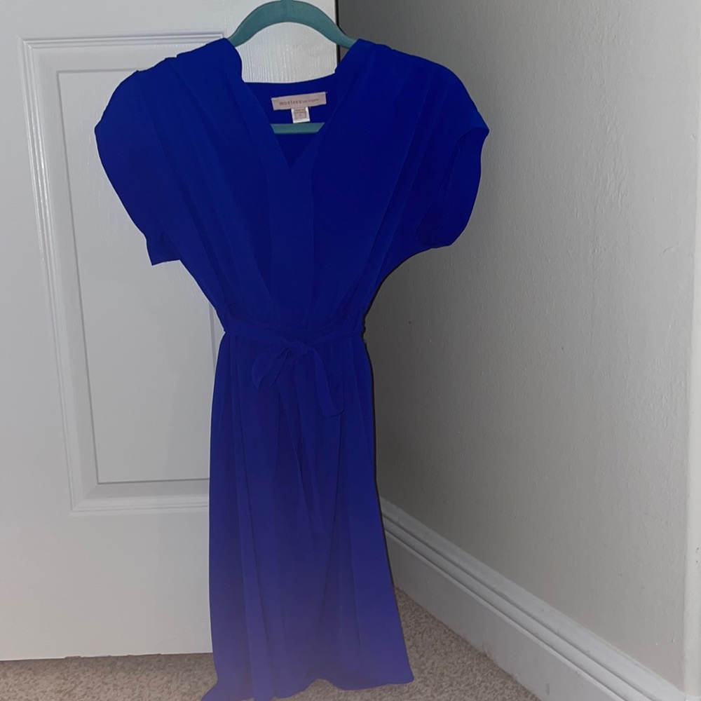 Monteau | Royal Blue Mini V-Neck Sleeveless Dress | Size Small
